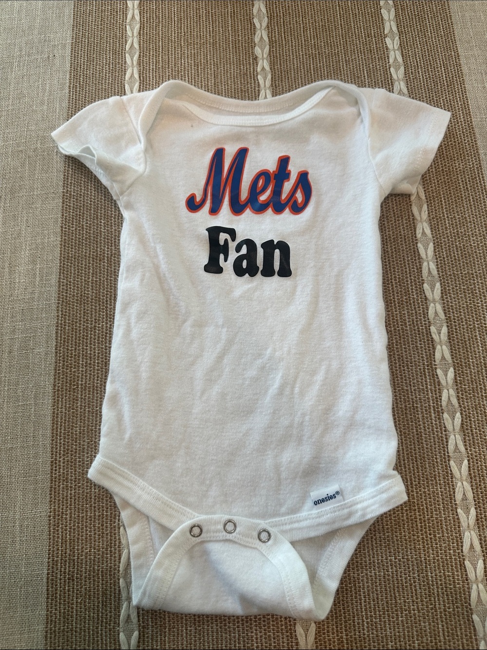 Mets Fan White Baby One-Piece Bodysuit